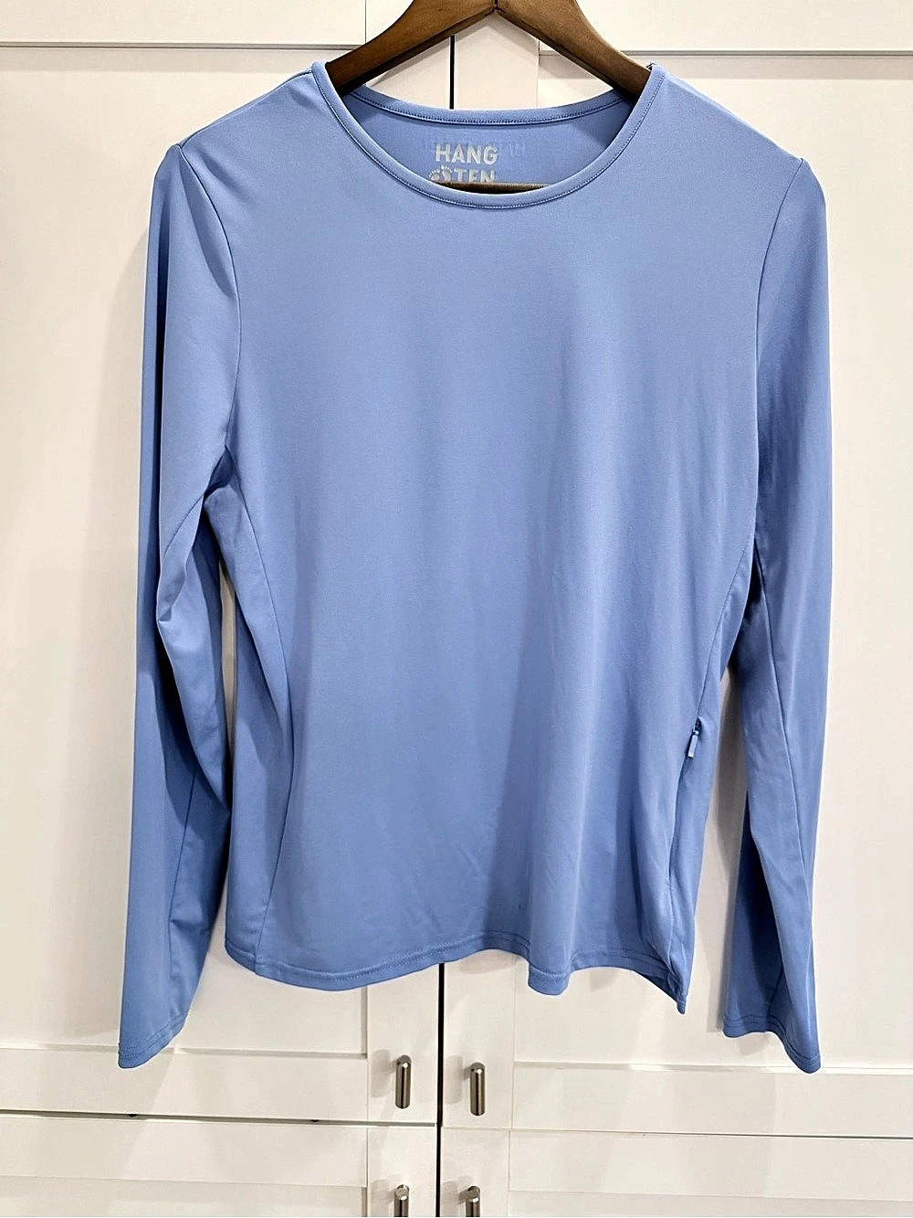 Hang Ten Women’s Long Sleeve Sun Tee Rash Guard Blue Size M